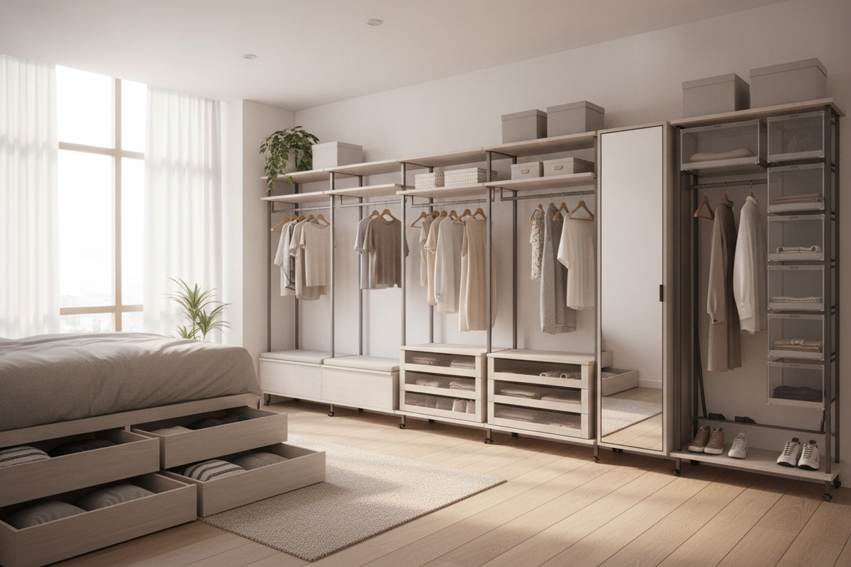 Clothing Storage for Small Spaces: 15 Smart Furniture & Layout Ideas