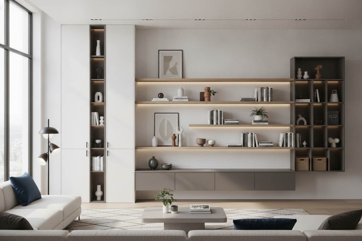 Living Room Wall Storage Ideas: Smart Layouts, Floating Units, and Built-In Solutions