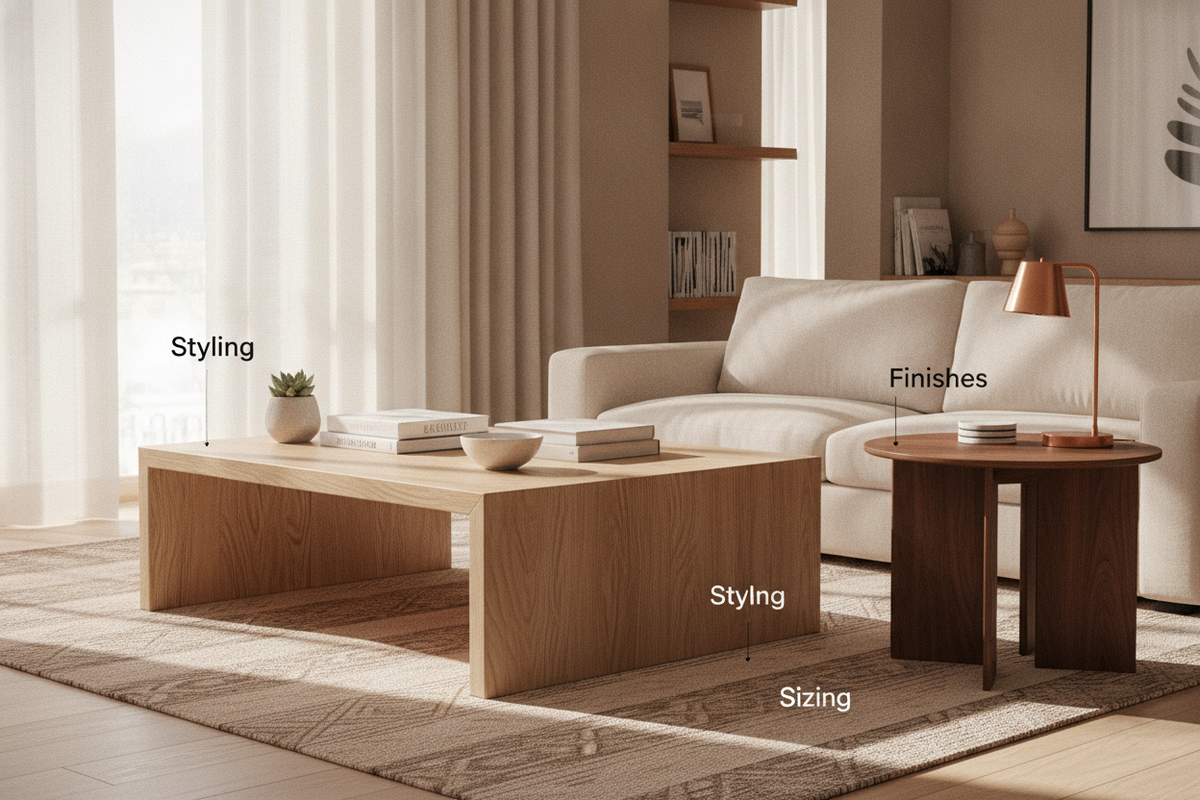Wood Coffee Table and End Table Set Guide: Finishes, Sizing, and Styling