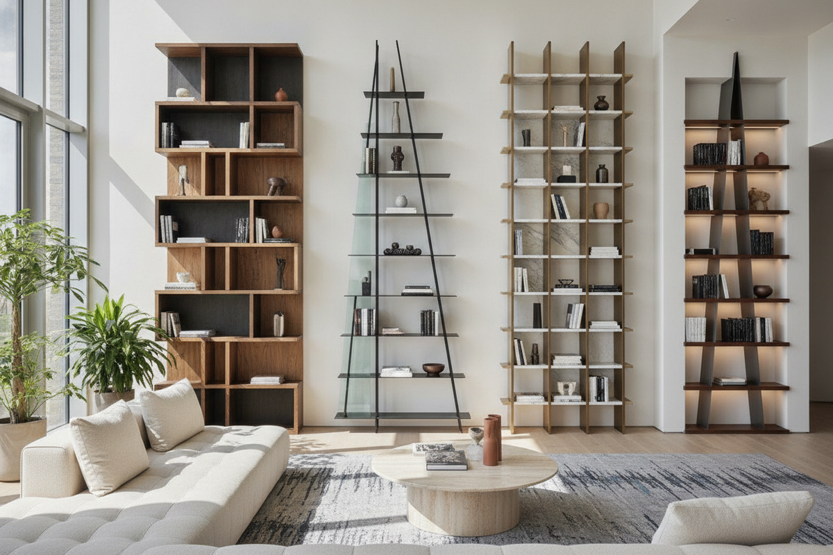 Contemporary Bookshelf Ideas: 5 Architectural Silhouettes, Material Pairings, and Room-Fit Strategies