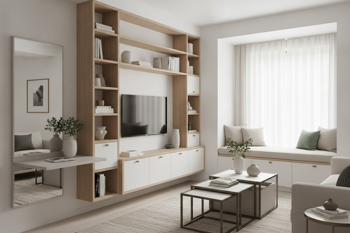 Small Living Room Storage Ideas: 5 Space-Smart Strategies, Modular Systems, and Layout Tactics
