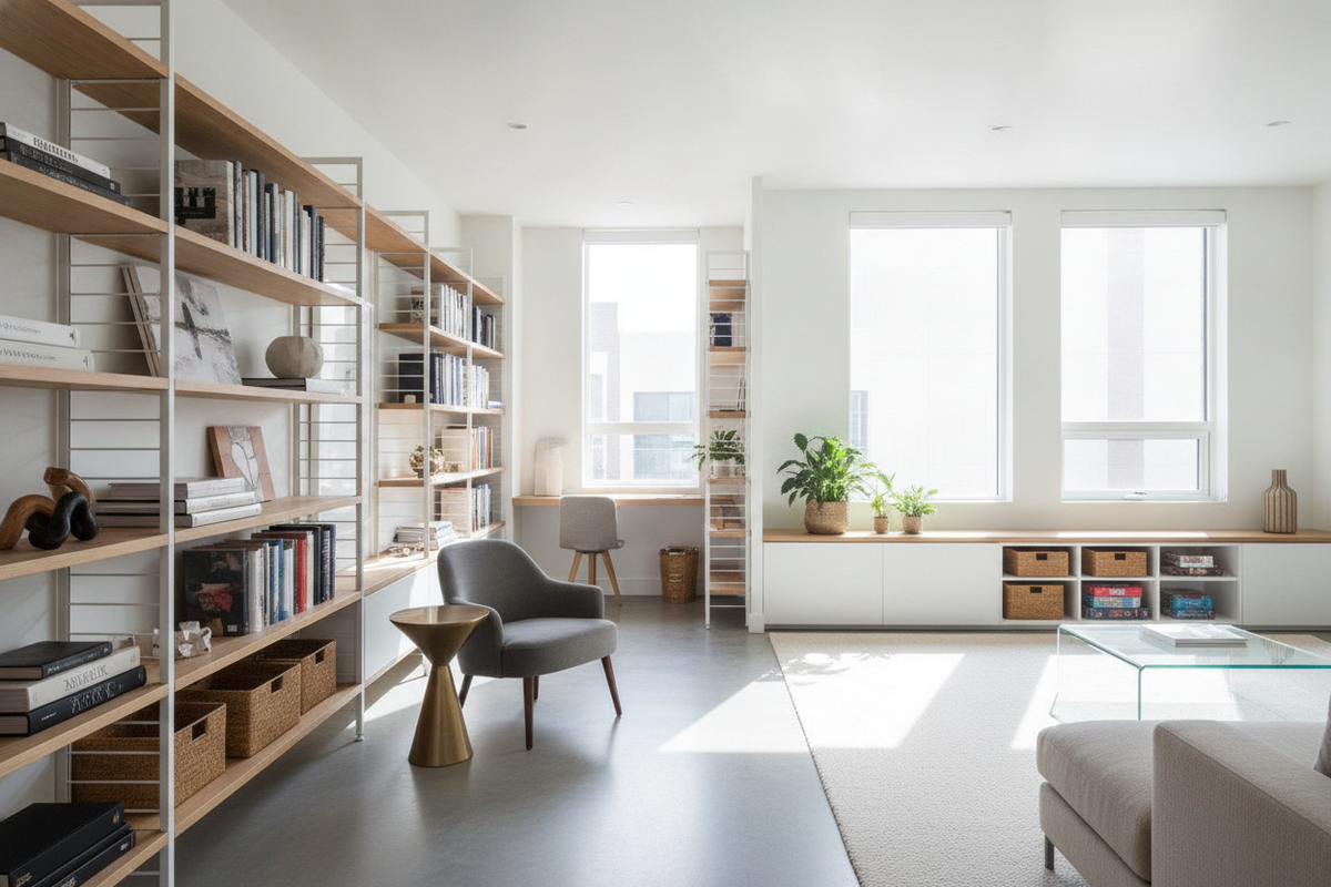 Low Bookcase Layouts & Buying Framework: Low-Profile Shelving, Spatial Zoning, and Practical Storage Strategies