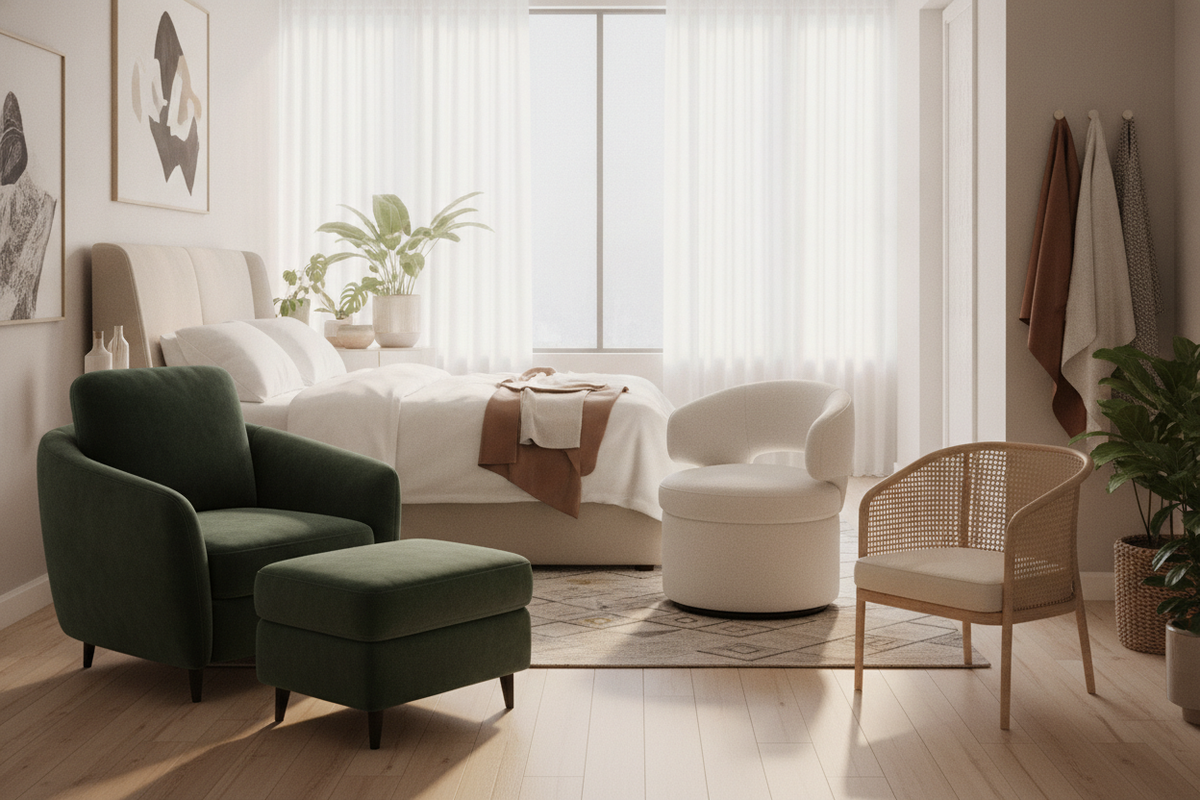 Bedroom Chair Buying Guide: Spatial Sizing, Fabric Selection, and Small-Space Layout Frameworks