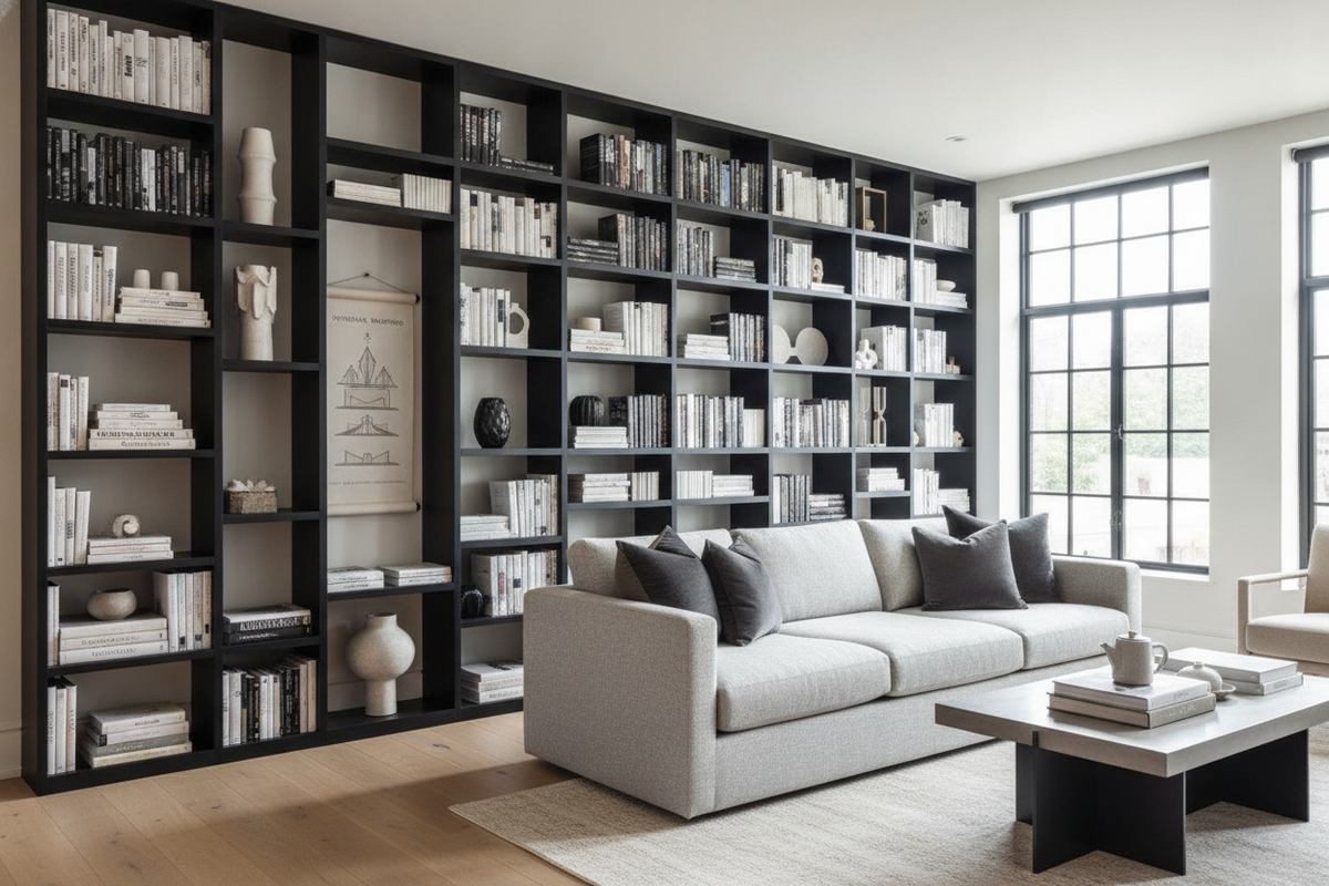 Wall Bookshelf Black Selection Guide: Styles, Structural Mounting, and Vertical Styling Frameworks