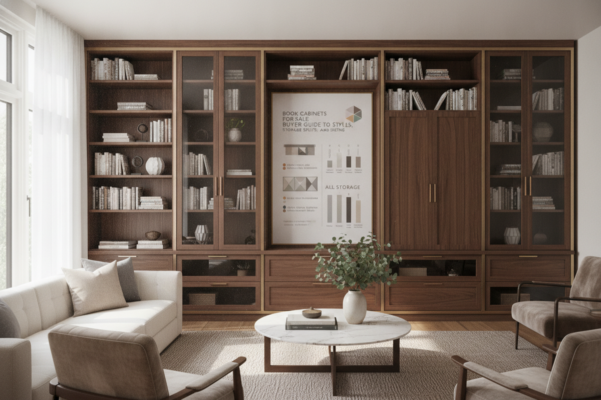 Book Cabinets for Sale: Buyer Guide to Styles, Storage Splits, and Sizing