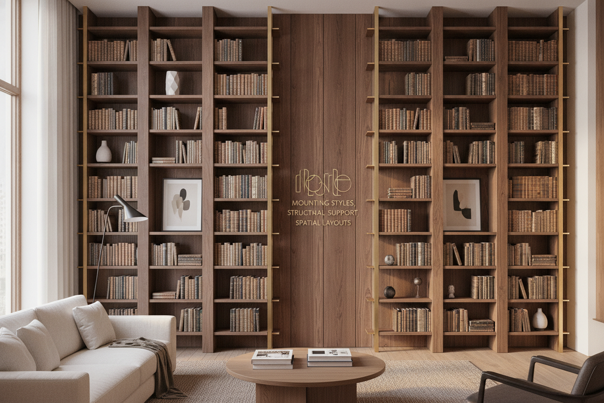 Bookcase Attached to Wall Guide: Mounting Styles, Structural Support, and Spatial Layouts