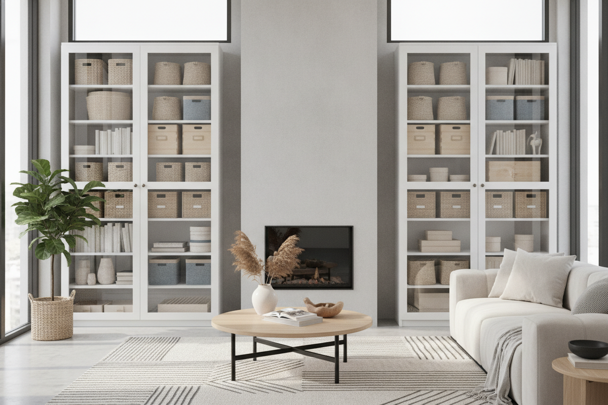 Billy Bookcase Storage Guide: Baskets, Bins, Box Sizing, and Spatial Layouts
