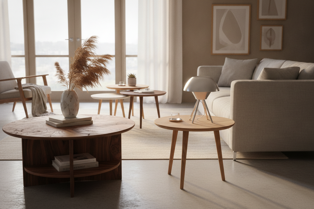 Wood Round Accent Tables Guide: Sizing, Storage, Finishes, and Room Placement