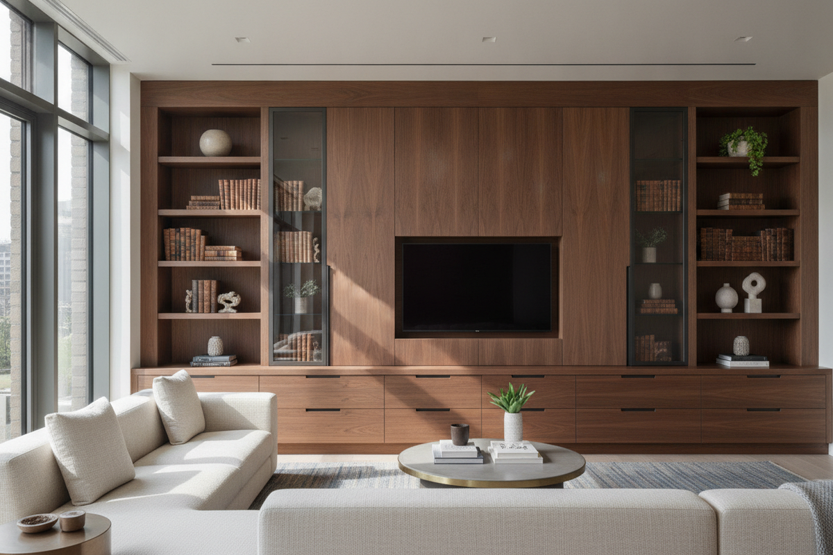 Built-In Bookcases with Doors: Layouts, Door Styles, and Proportion Planning