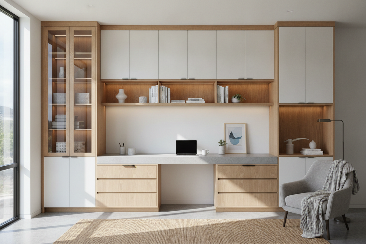 Built In Cabinet Desk Guide: Layouts, Storage Splits, and Workspace Integration