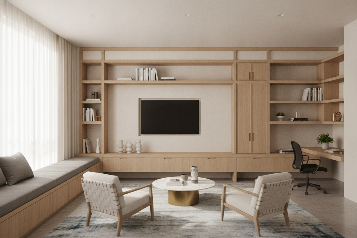 Built In Design Ideas: Room-by-Room Layouts, Storage Splits, and Architectural Planning