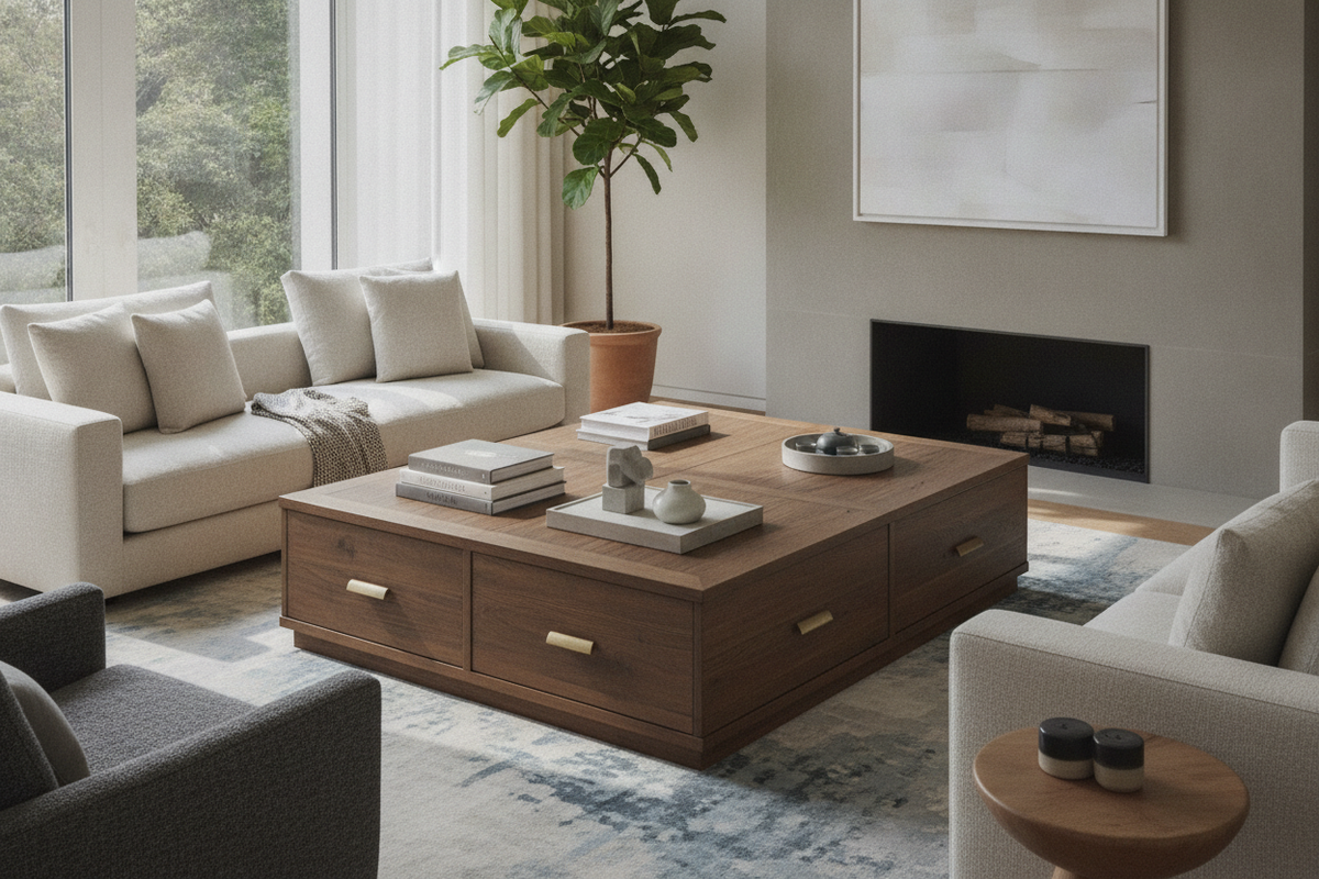 Coffee Table Chest with Storage: Styles, Spatial Planning, and Functional Layouts
