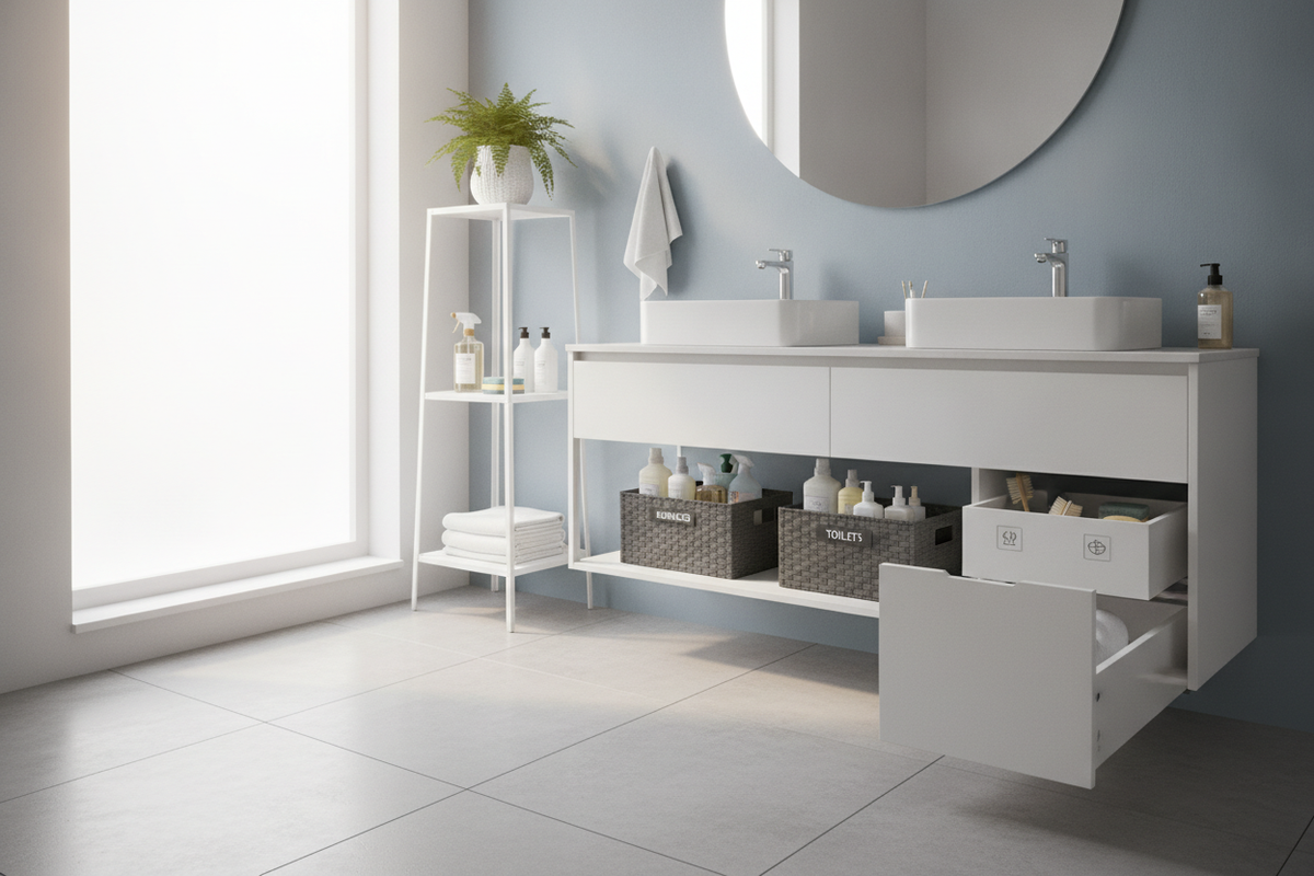 Bathroom Cleaning Supply Storage Guide: Smart Layouts, Moisture-Resistant Caddies, and Under-Sink Zoning
