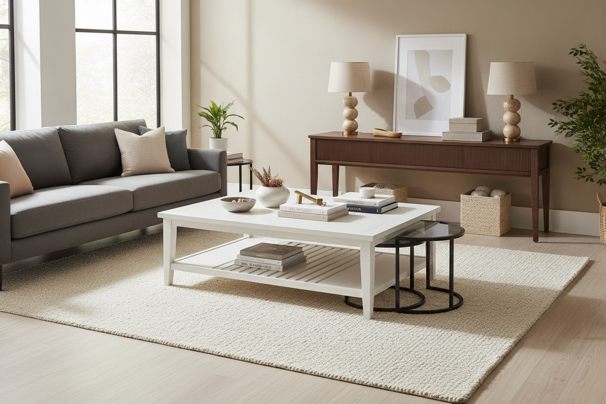 Coffee Table and Console Table Sets: Layout Proportions, Multi-Piece Suites, and Storage Coordination Frameworks