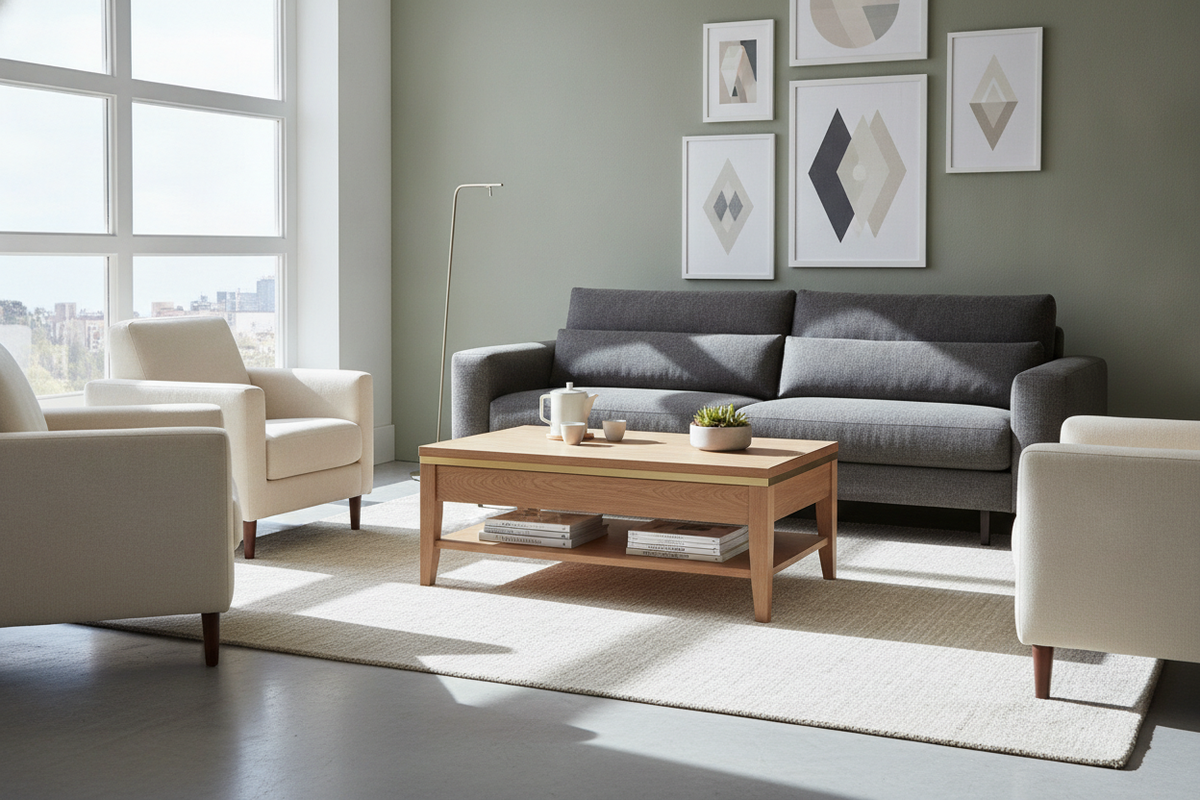 Coffee Table for Small Spaces: Compact Silhouettes, Storage Mechanics, and Layout Proportions