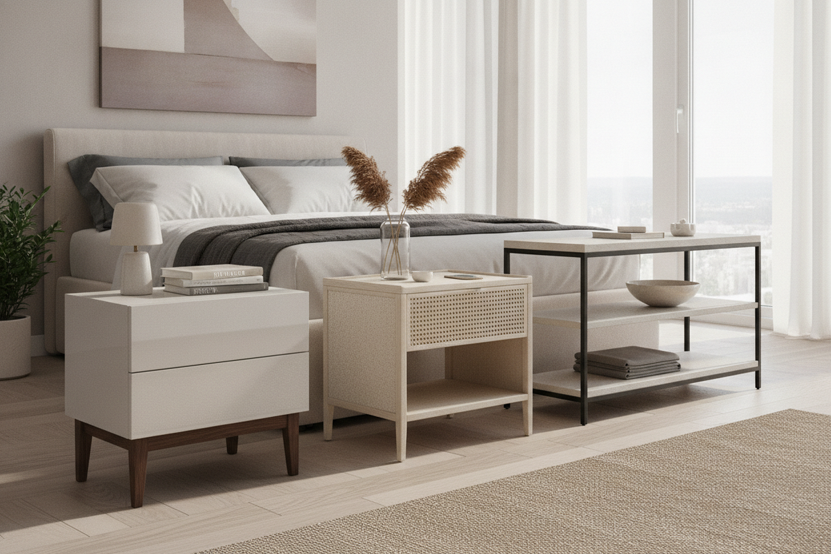 Off-White Bedside Table Selection Guide: Tonal Nuances, Storage Configurations, and Bedroom Styling Frameworks