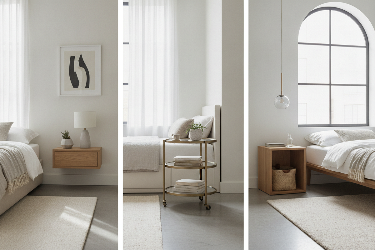 Petite Nightstand Selection Guide: Compact Dimensions, Storage Formats, and Small-Bedroom Layouts