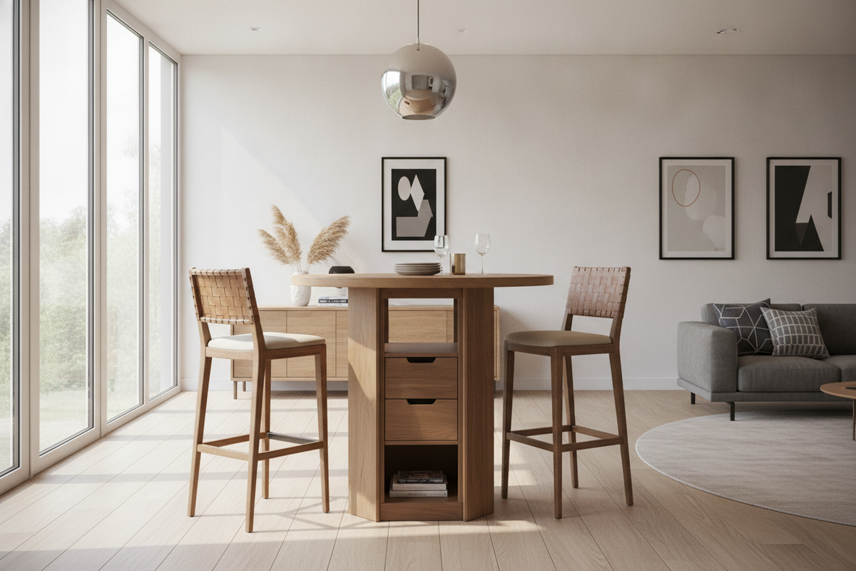 Round Counter Height Table Buying Guide: Layout Clearance, Seating Capacities, and Storage Base Frameworks