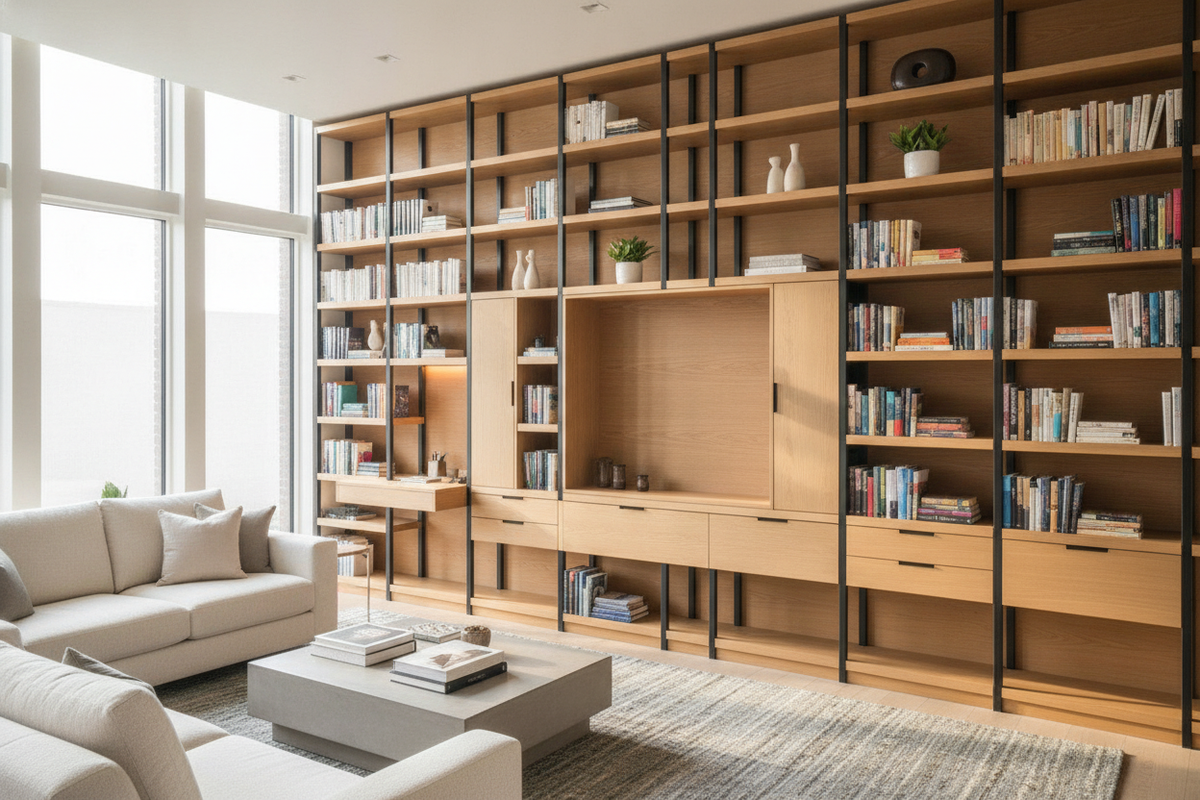 Custom Book Shelf Wall Planning Guide: Spatial Layouts, Modular Architecture, and Storage Zoning Frameworks