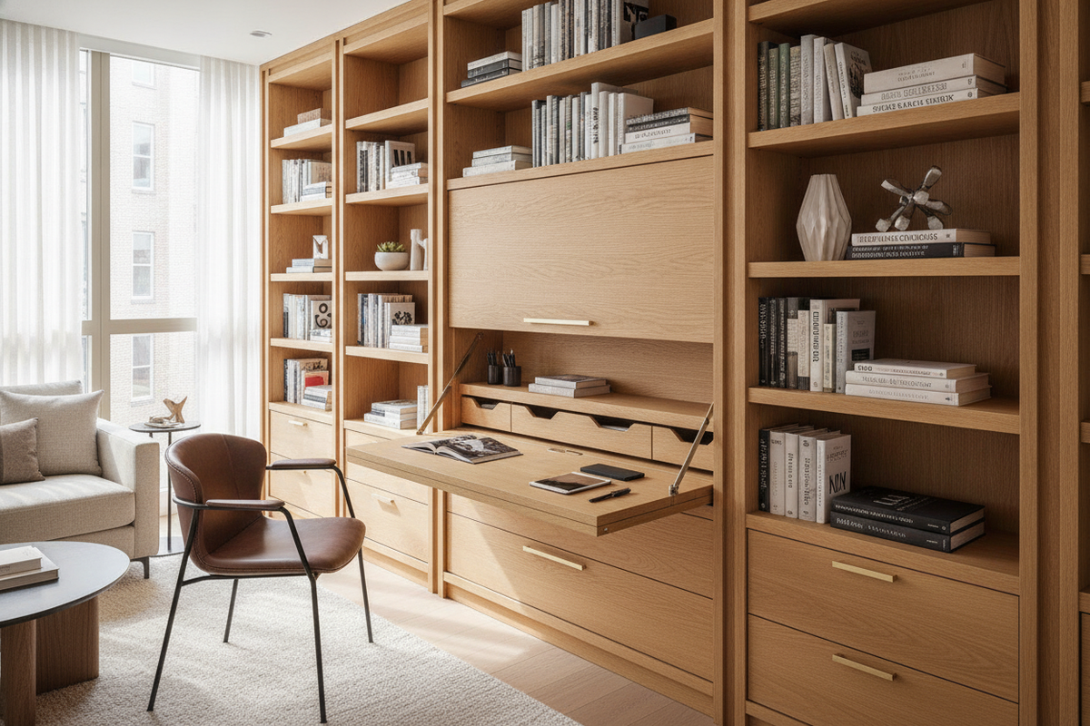 Bookcase with Fold Down Desk Guide: Mechanisms, Storage Zoning, and Small-Space Layout Frameworks