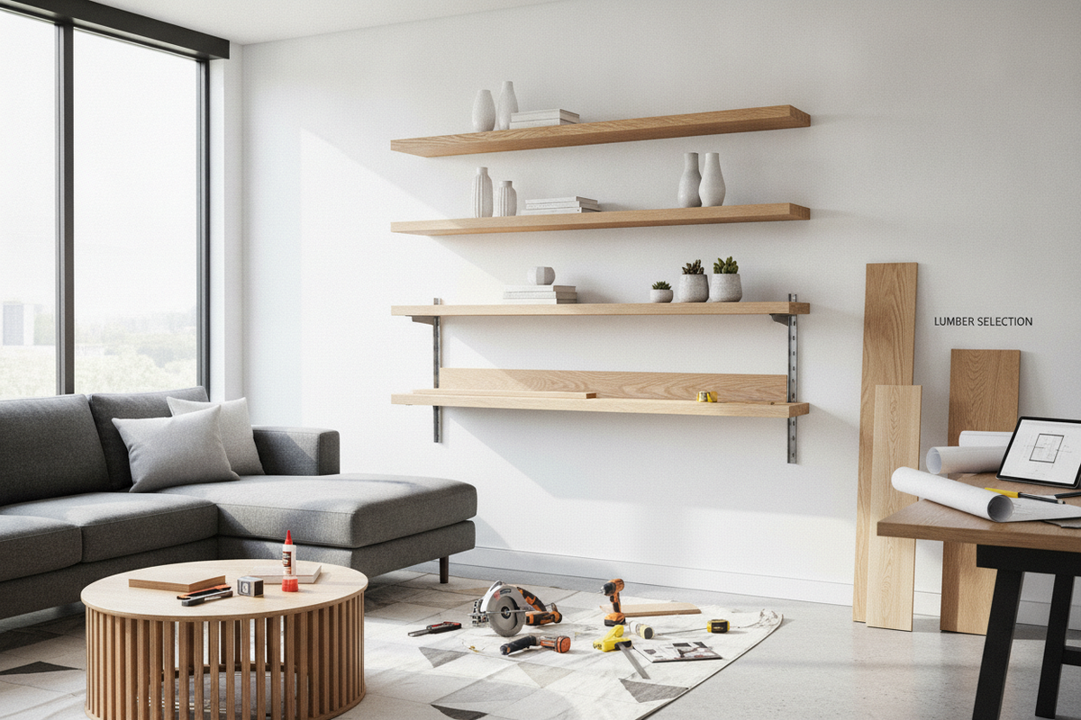 DIY Floating Shelf Guide: Internal Cleat Framing, Lumber Selection, and Wall-Mounting Frameworks