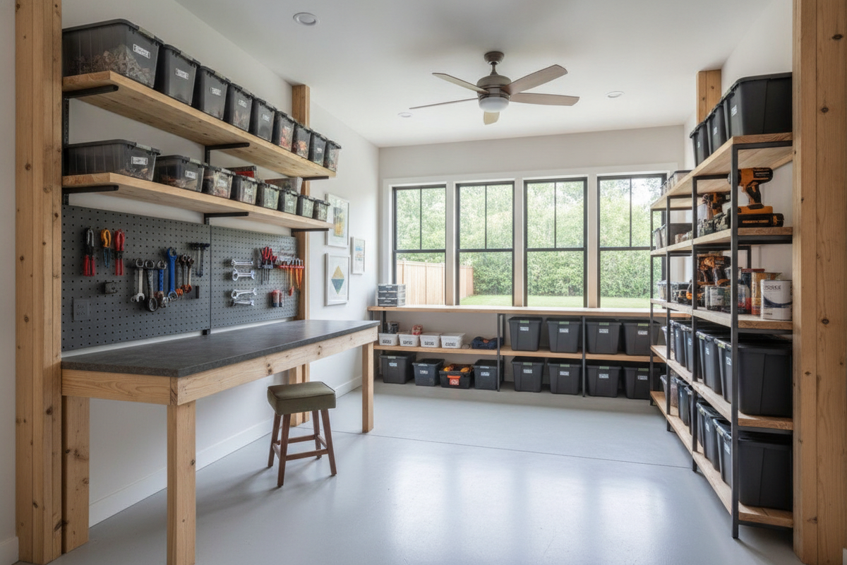 DIY Garage Shelves and Workbench Guide: Layout Planning, Framing Integration, and Storage Frameworks