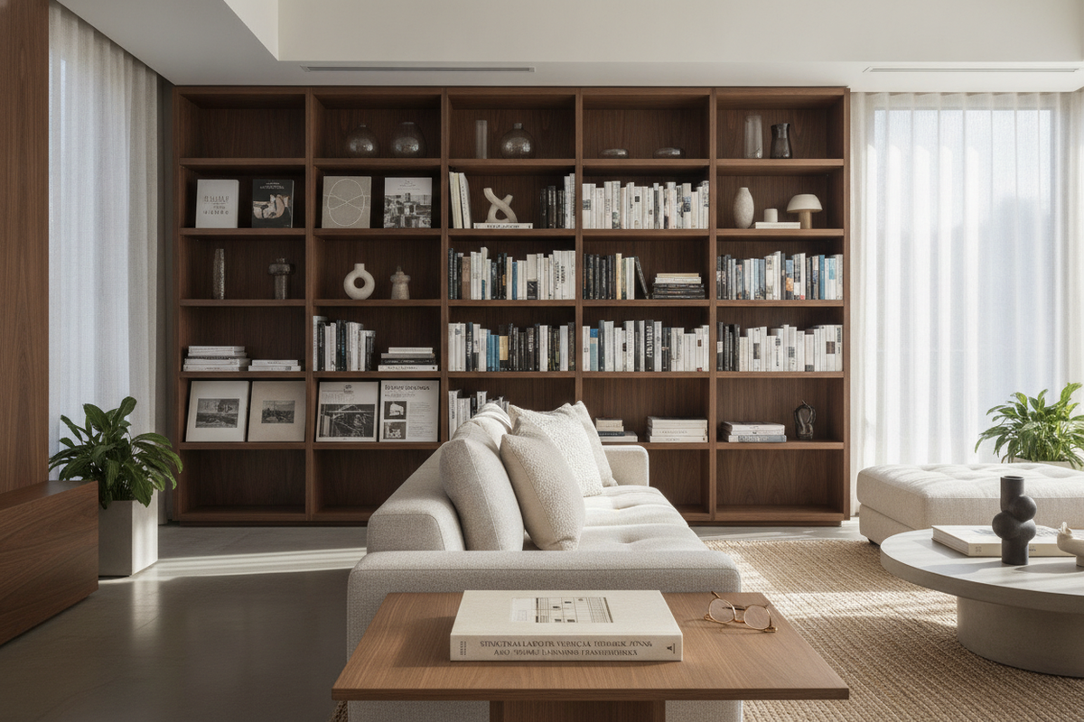 Bookshelf with Table Guide: Structural Layouts, Vertical Storage Zoning, and Spatial Planning Frameworks