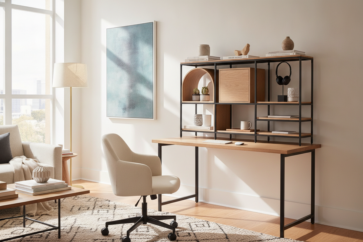 Desk Shelf Unit Guide: Structural Form Factors, Vertical Storage Zoning, and Workspace Planning