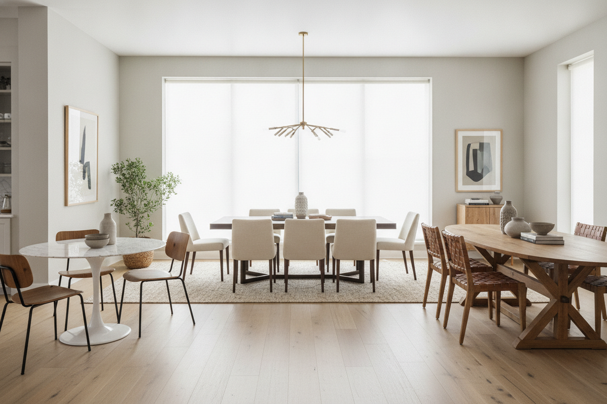 Dining Room Set Tables Guide: Spatial Clearance, Table Base Architectures, and Coordinated Seating Frameworks