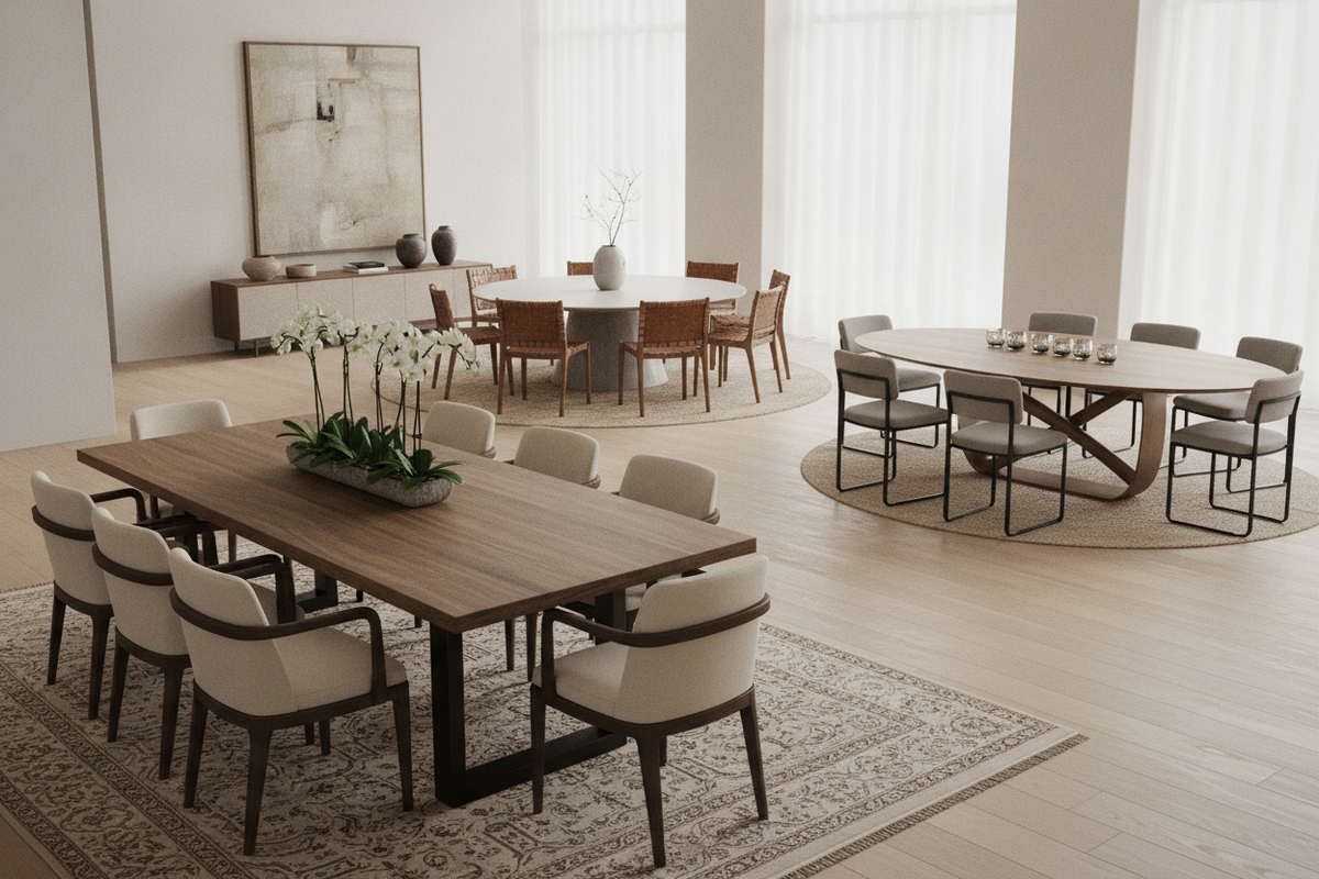Dining Table Sizes for 10: Spatial Layouts, Base Geometry, and Large-Format Seating Frameworks