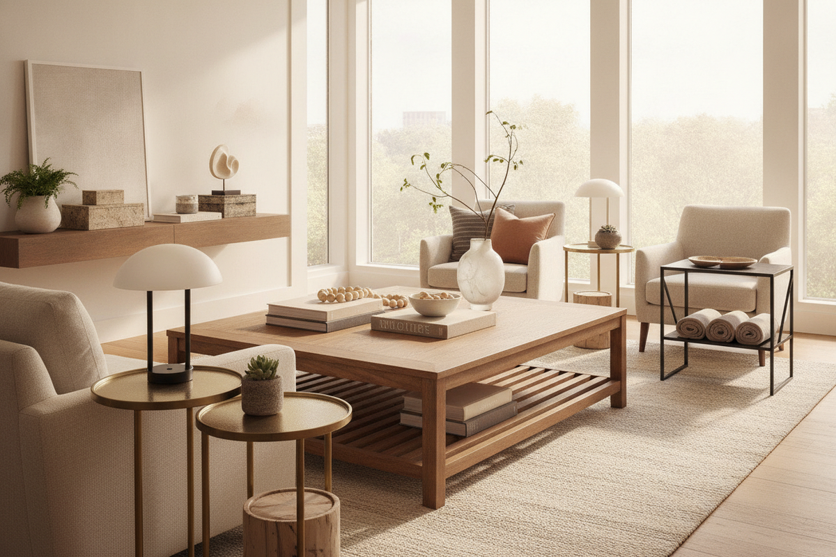 Coffee Tables and End Tables Guide: Proportions, Layouts, and Storage Frameworks
