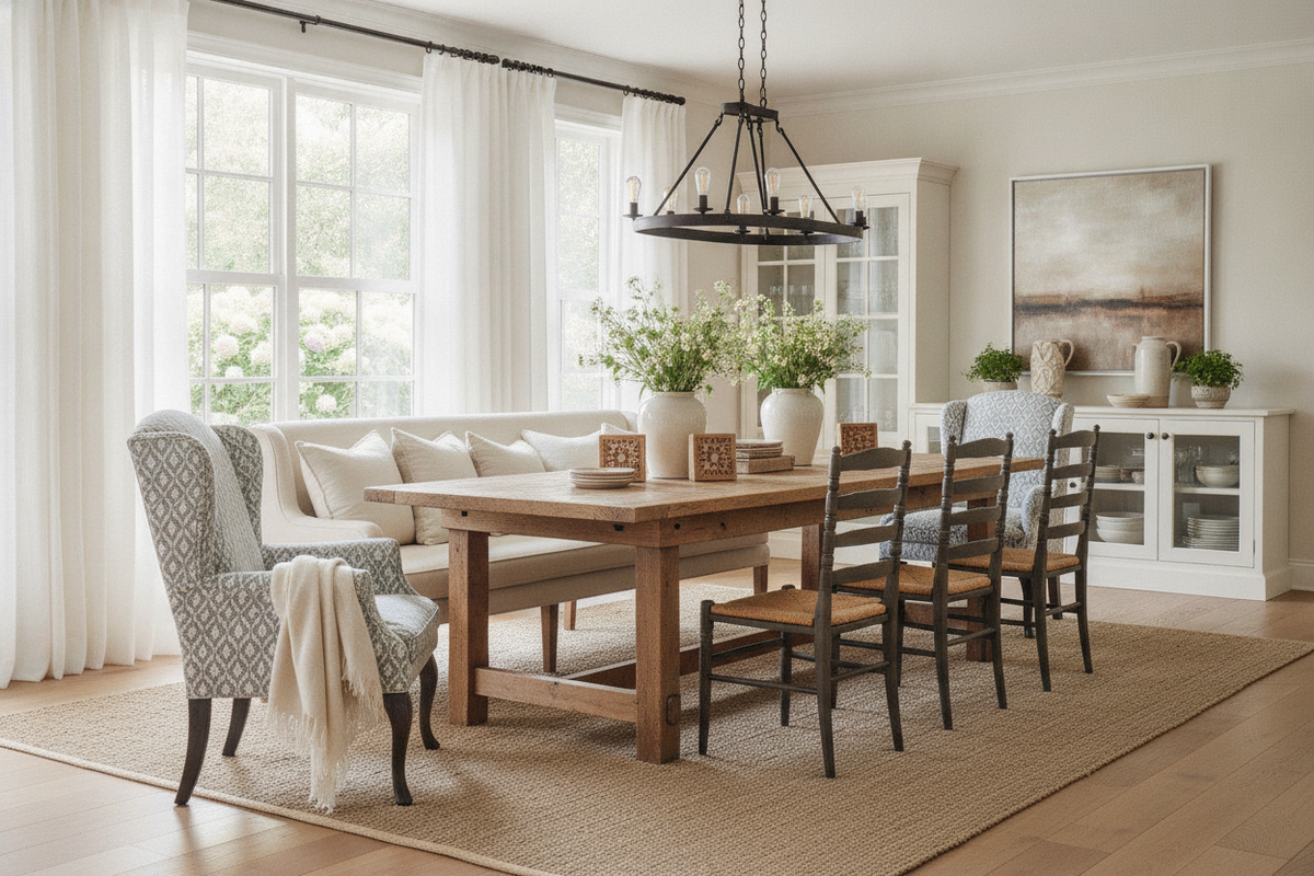 Farmhouse Table and Chair Guide: Styles, Sizing, and Layouts