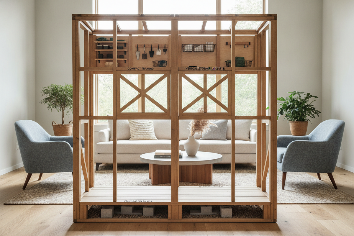 How to Build a Small Storage Shed: Compact Framing, Foundation Basics, and Vertical Storage Layouts