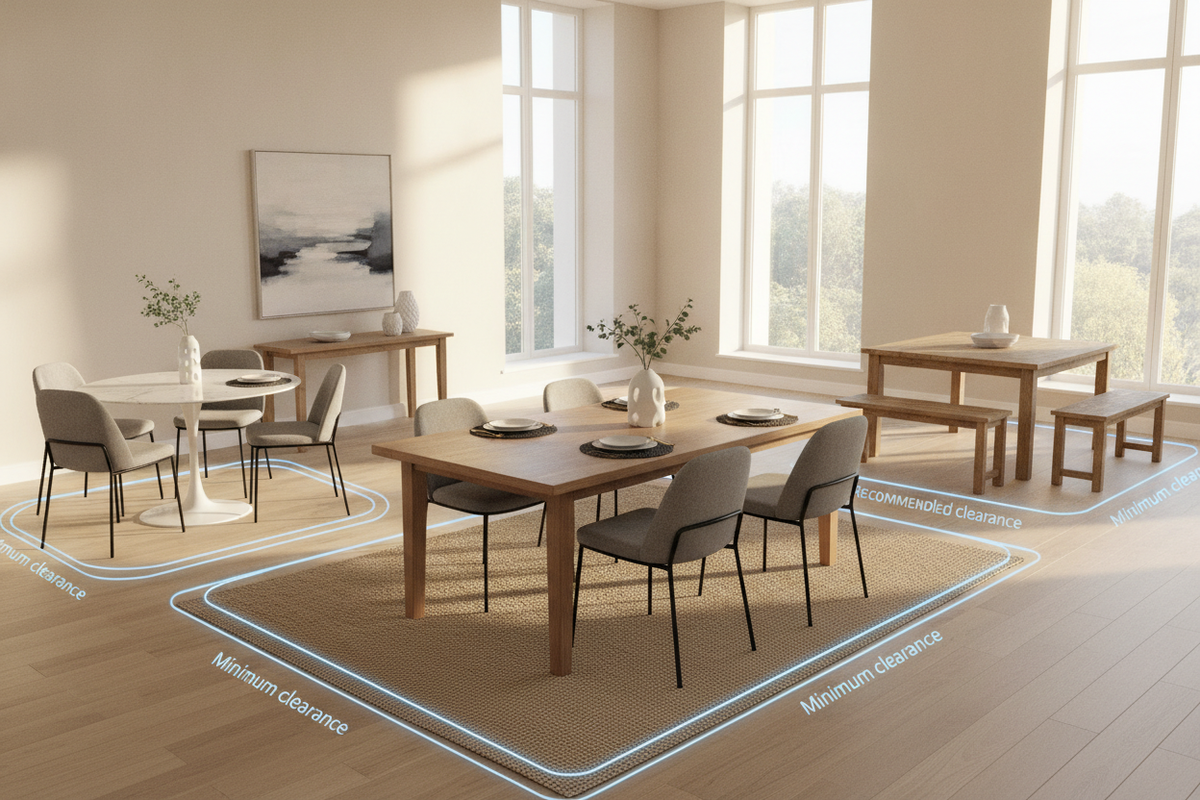 Dining Table Size Guide: How to Choose the Right Dimensions, Shape, and Room Clearance