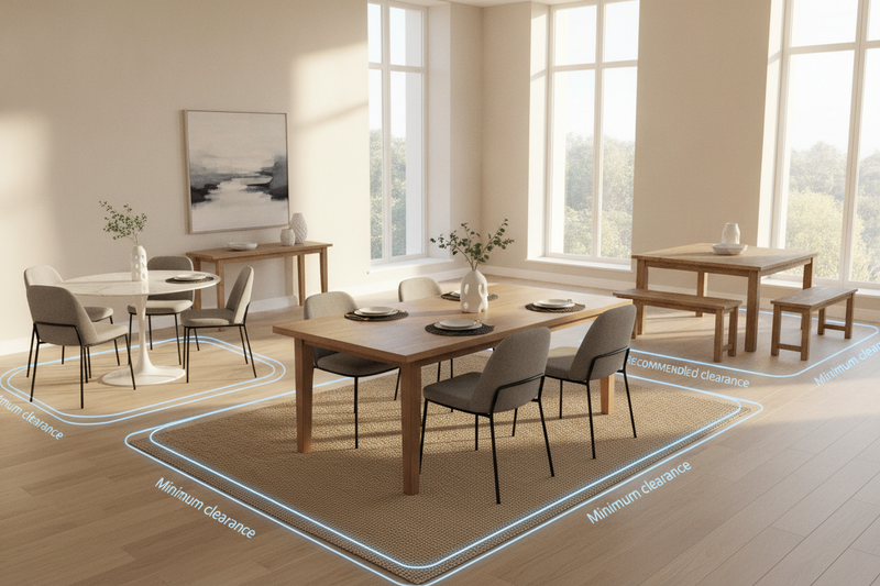 Dining Table Size Guide: How to Choose the Right Dimensions, Shape, and Room Clearance