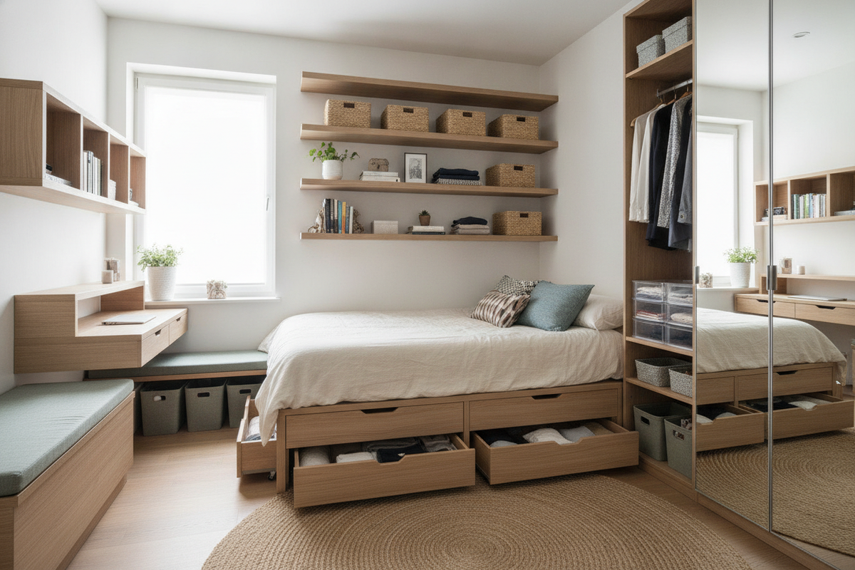 Storage Space in Small Bedroom: A Strategic Multi-Tier Layout and Furniture Guide