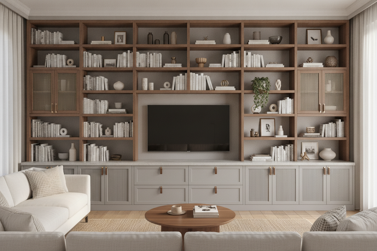 Built-In Cabinet Bookshelf Guide: Base Styles, Sizing, and Layouts