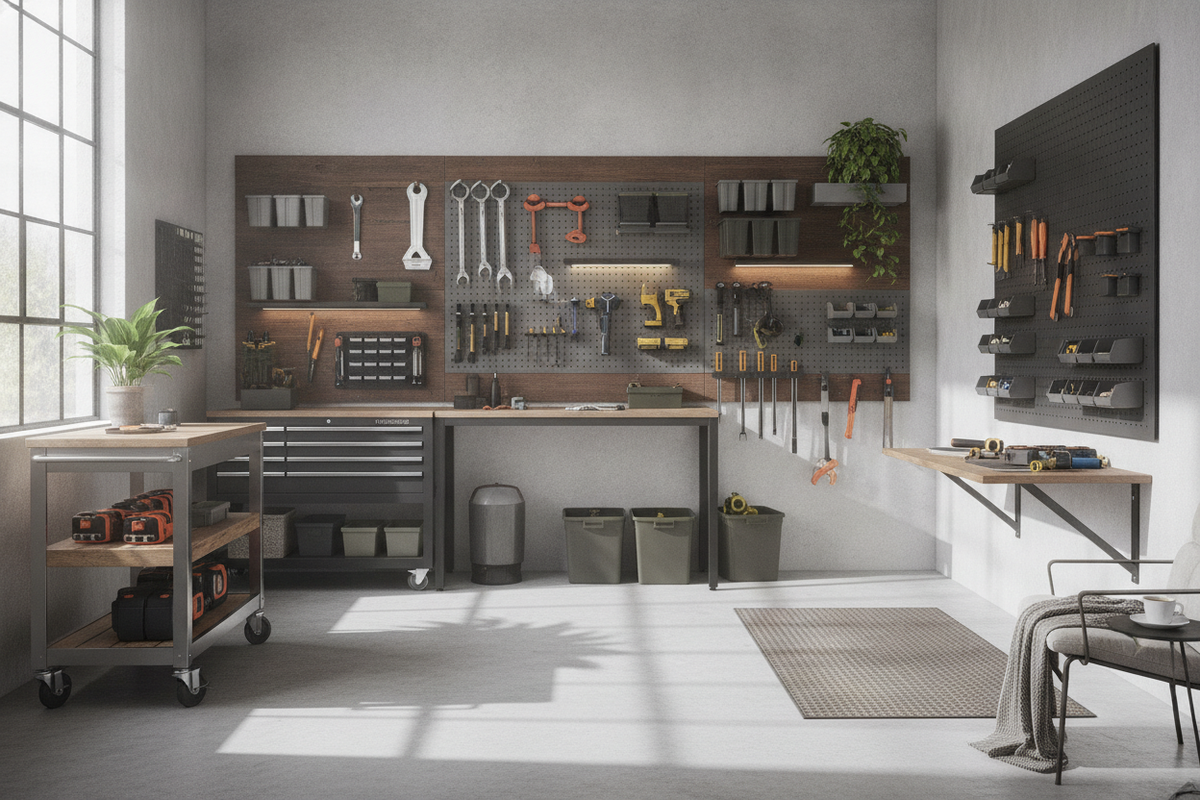 DIY Tool Storage Garage Guide: Wall Systems, Mobile Carts, and Workflow Zoning