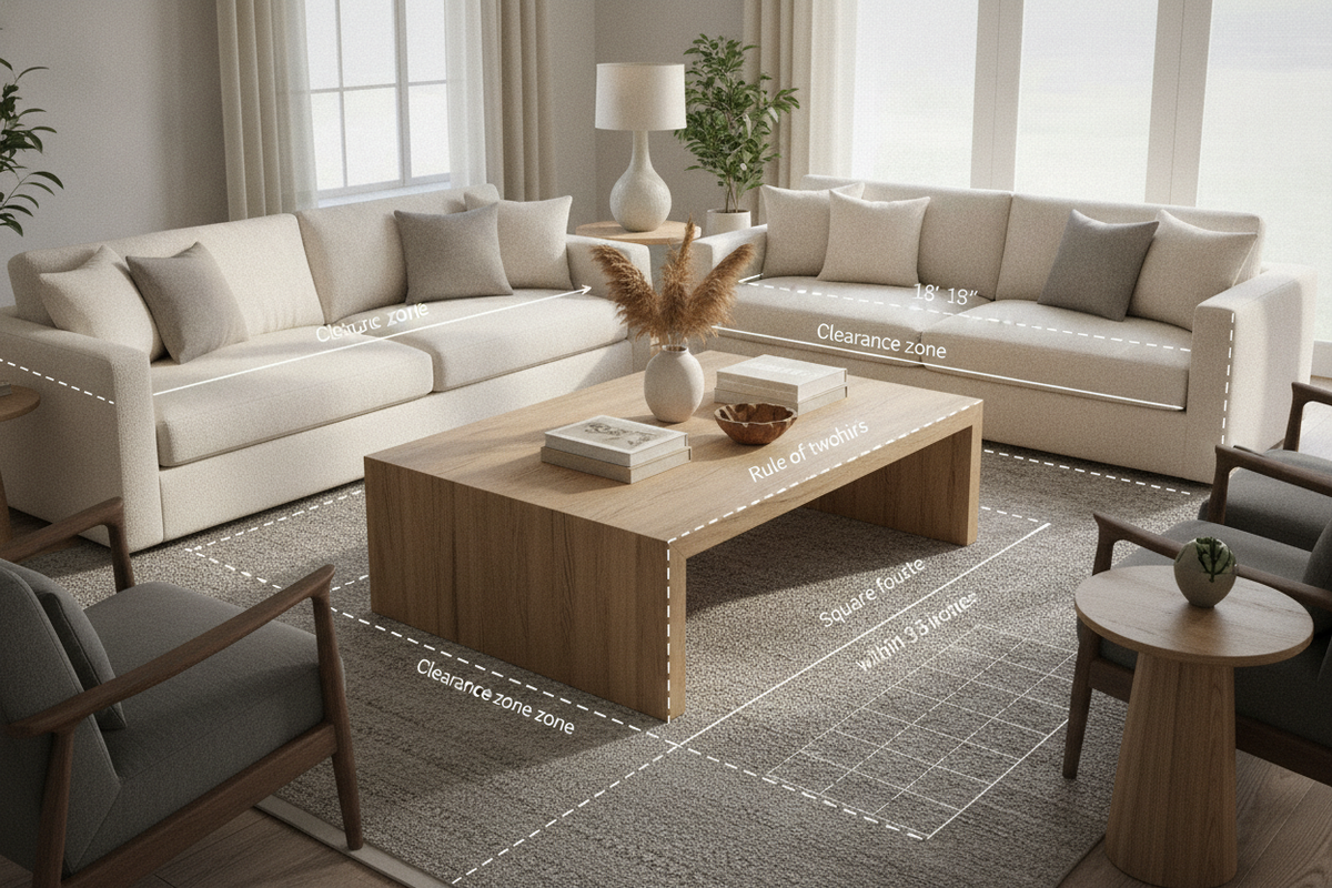 Living Room Table Dimensions Guide: Proportions, Clearances, and Sizing Frameworks