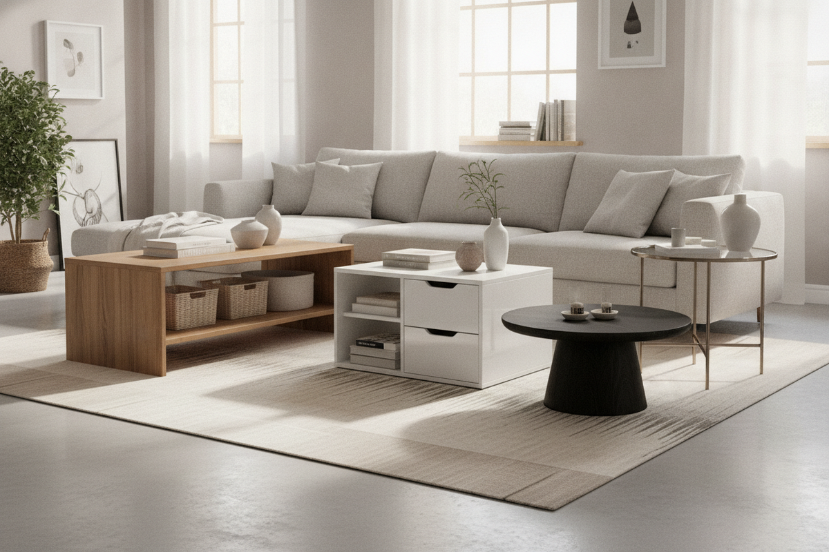 IKEA Living Room Table Guide: Styles, Spatial Fit, Materials, and Storage Trade-Offs