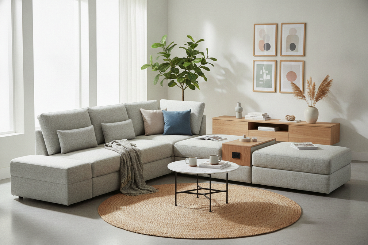 Modular Sofas for Small Spaces: Compact Layouts, Storage Options, and Modular Sizing Guide