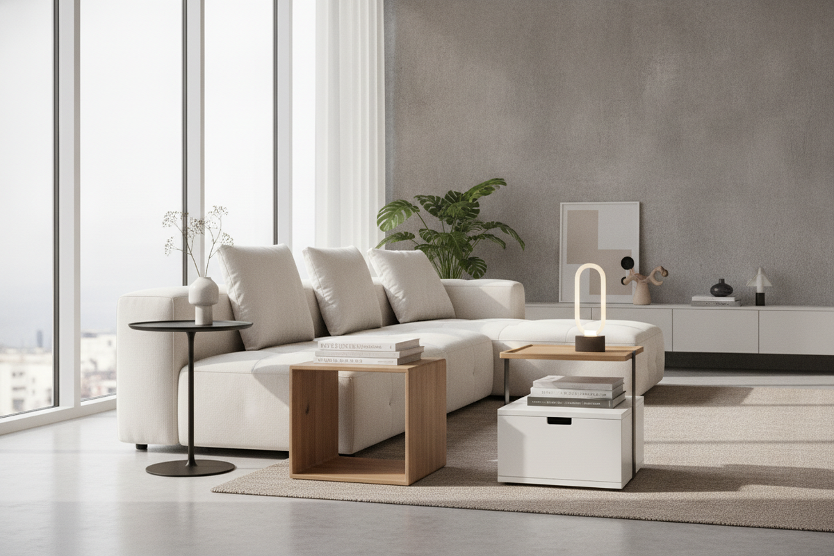 Space-Saving Side Table Guide: Compact Silhouettes, Couch Clearances, and Smart Storage Layouts