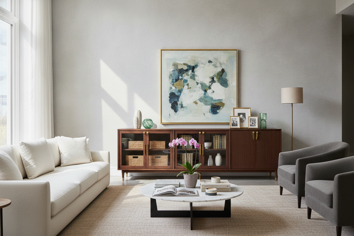 Console Cabinet Buying Guide: Room Sizing, Storage Layouts, and Style Profiles