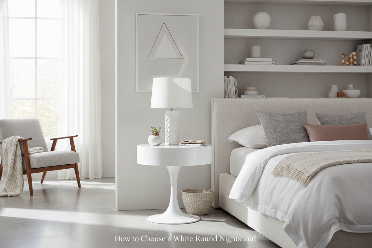 How to Choose a White Round Nightstand: Design, Storage, and Layout Tips