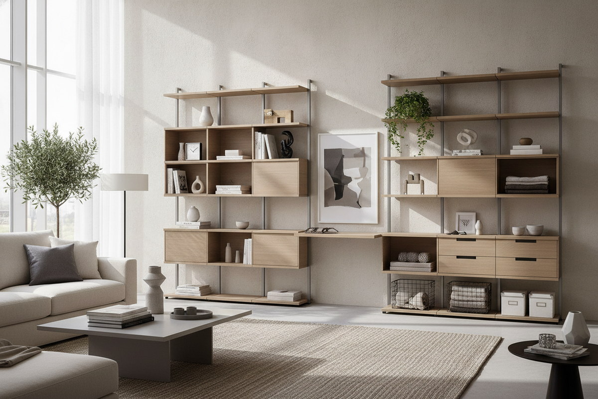 Modular Shelving Guide: Planning Systems, Wall Configurations, and Storage Flexibility