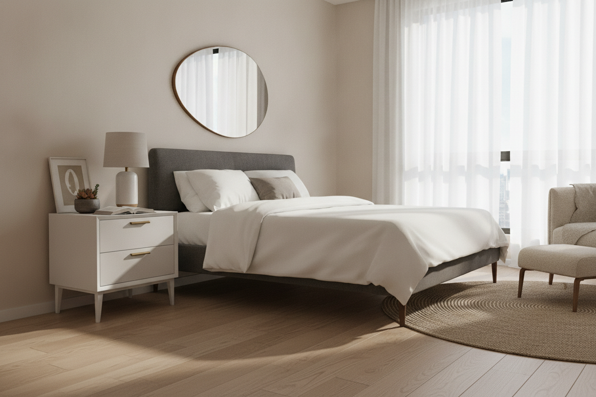 Narrow White Nightstand Guide: Spatial Fit, Drawer Storage, and Compact Bedroom Styling