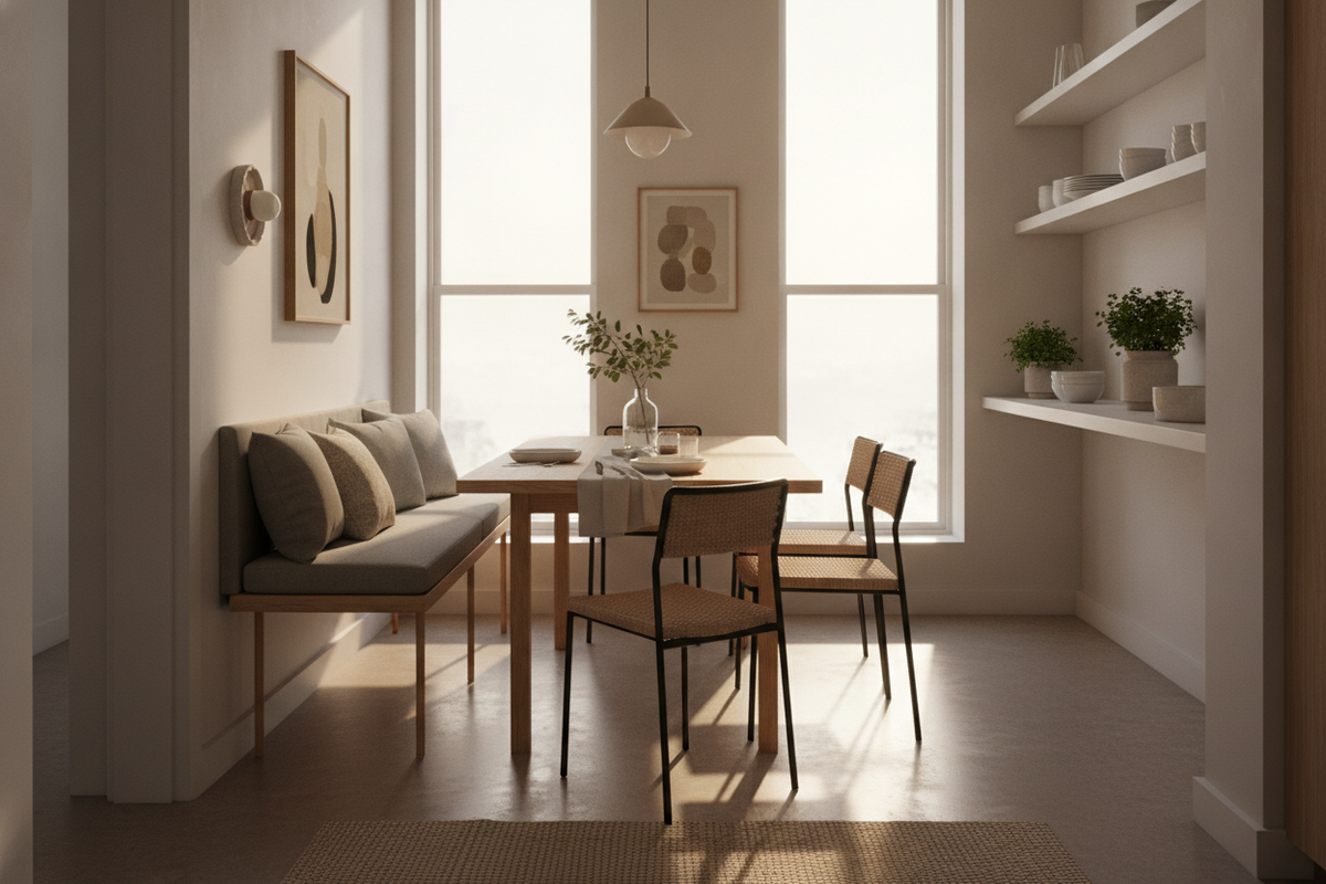 Narrow Kitchen Table and Chairs Guide: Proportions, Seating Clearances, and Small-Space Layouts