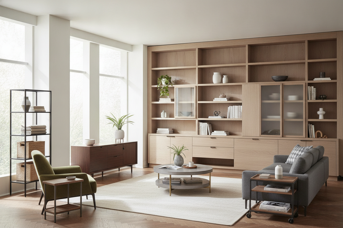 Organizer for Room Guide: Choosing Storage Furniture by Layout, Material, and Function