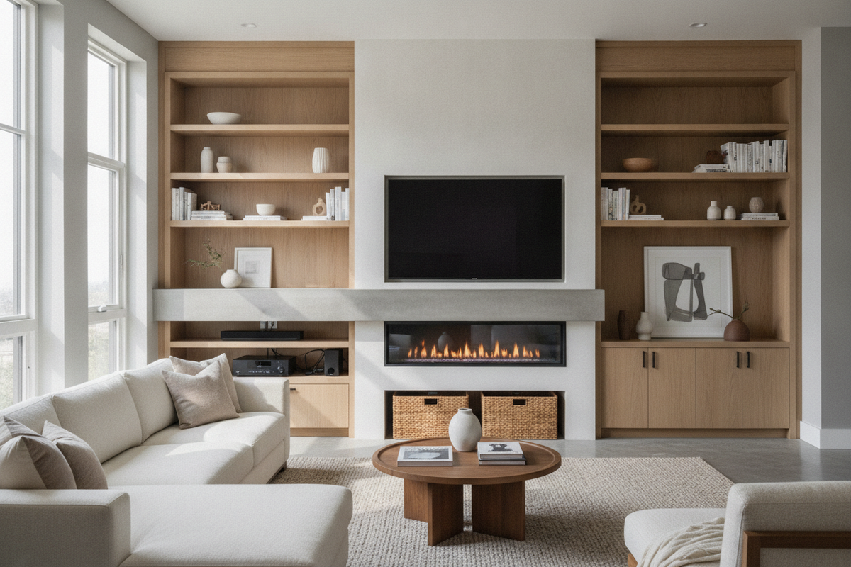 Fireplace Entertainment Center Guide: Heating Clearance, Media Storage, and Layout Planning