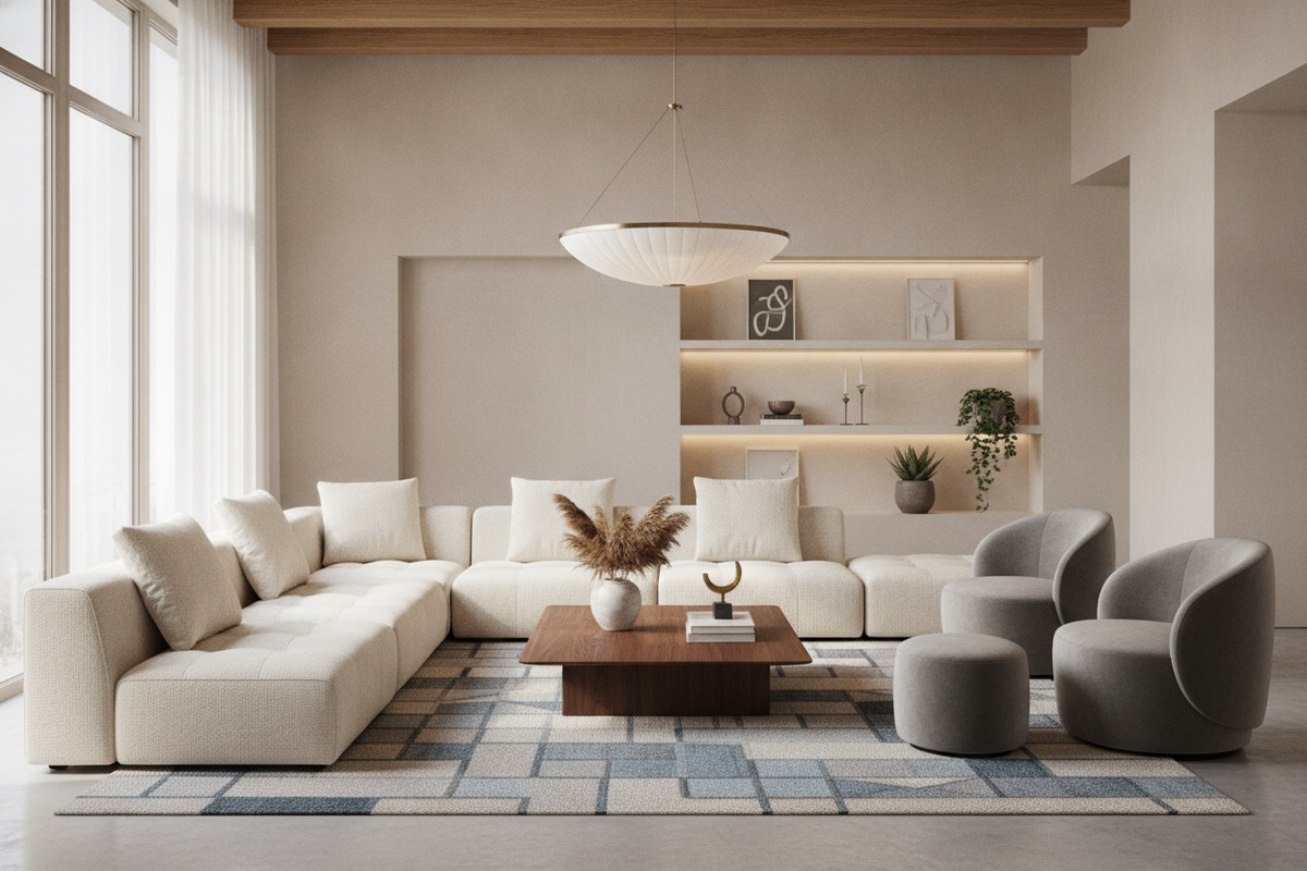 Modern Living Room Lounge Furniture: Seating Anatomy, Ergonomics, and Layout Frameworks